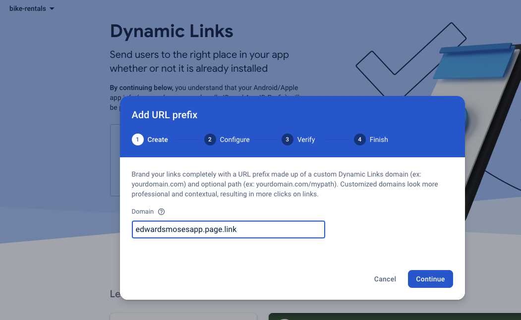 Firebase Dynamic Links domain configuration