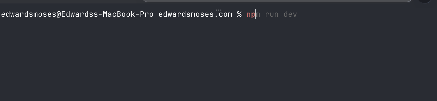 Zsh suggesting npm run dev as faint inline text in Ghostty